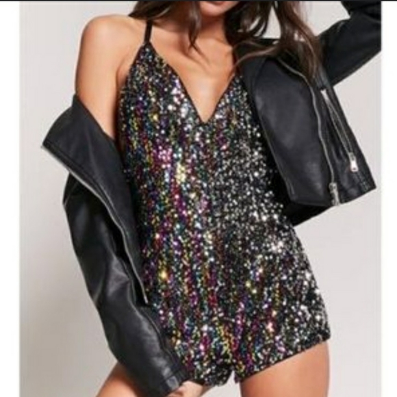 PrettyLittleThing Pants - Pretty little thing sequence romper brand new multicolored